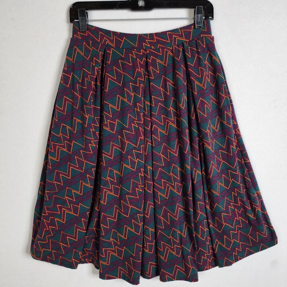 LuLaRoe Simply Comfortable Pockets Pleated Grannycore 80's 90's Skirt Small
